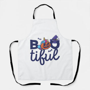 Bootiful Halloween Funny Unicorn Pumpkin lantern Apron