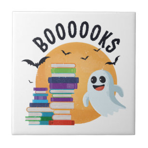 Bootiful Halloween Funny Unicorn Pumpkin lantern Ceramic Tile