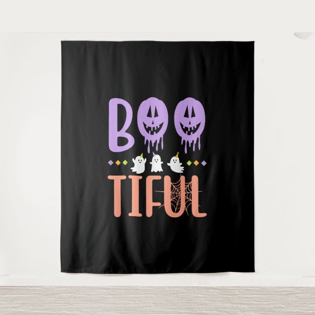 Bootiful Halloween Ghost Costume Men Women Funny Tapestry (Front)