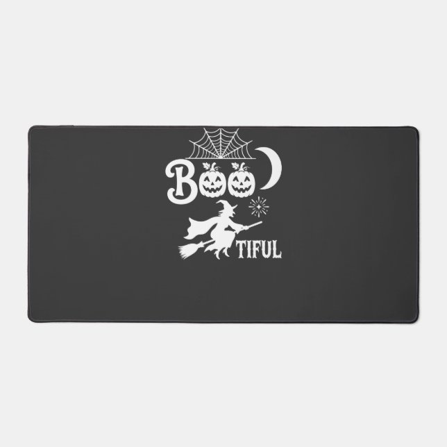 Bootiful Halloween Witch Moon Design_1 Desk Mat (Front)