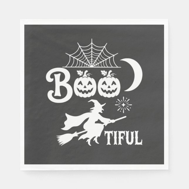 Bootiful Halloween Witch Moon Design_1 Napkin (Front)