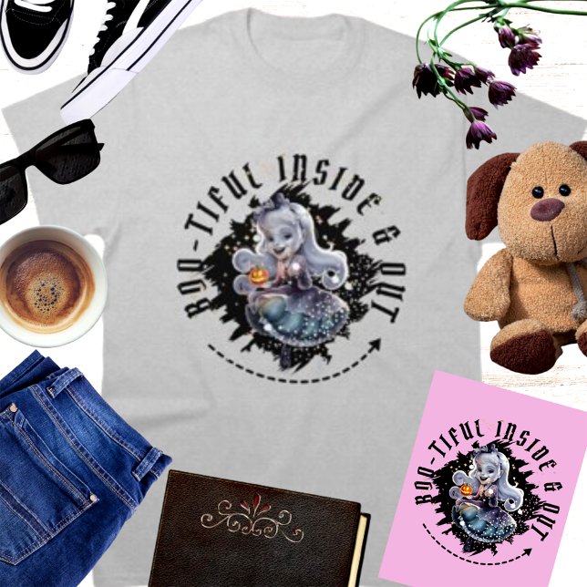 "Bootiful Inside and Out" Halloween Ghost Girl T-Shirt (Creator Uploaded)