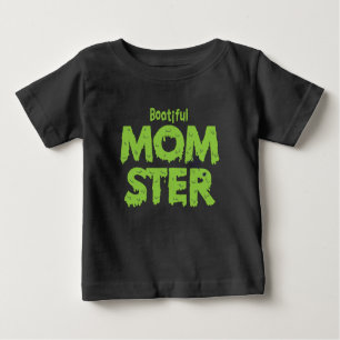 Bootiful Momster Mum Funny Halloween Puns Baby T-Shirt