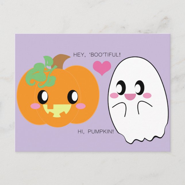 BOOtiful Pumpkin Love Postcard (Front)