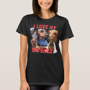 Bootleg I Love My Dog Custom Name & Photo Women T-Shirt