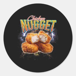 Bootleg Rap Funny Chicken Nugget Vintage 90s Classic Round Sticker