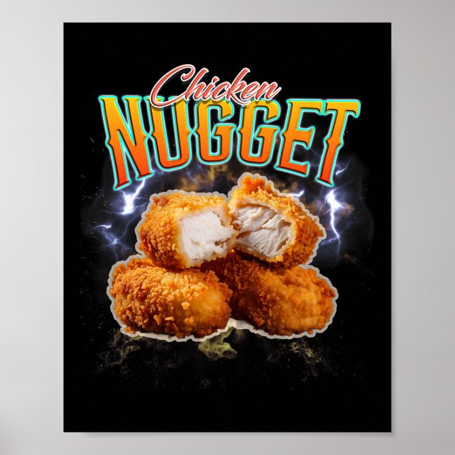 Bootleg Rap Funny Chicken Nugget Vintage 90s  Poster (Front)