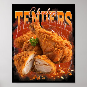 Bootleg Rap Vintage 1990s Chicken Tenders Funny Me Poster