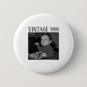 Bootleg Vintage Happy Birthday Photo Family 2w1 6 Cm Round Badge