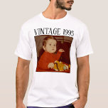 Bootleg Vintage Happy Birthday Photo Family 2W2 T-Shirt<br><div class="desc">Custom Vintage Birthday Design With Pictures, Happy Birthday Design, Custom Bootleg Rap 90s Retro Vintage. Celebrate your special day in style with this personalised retro design that turns your memories into vintage art! Upload your favourite photo and add your birth year or name to create a one-of-a-kind piece that's perfect...</div>