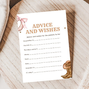 Boots and Biows Gender Reveal Advice & Wishes Game