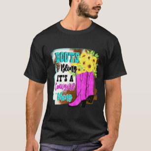 Boots And Bling Its A Cowgirl Thing Rodeo Decorati T-Shirt