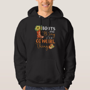 Boots And Bling It's A Cowgirl Thing Rodeo Hat Fun Hoodie