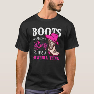 Boots And Bling It's A Cowgirl Thing Rodeo Hat T-Shirt