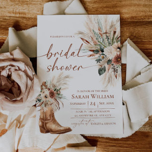 Boots and Blooms Bridal Shower Invitation Card