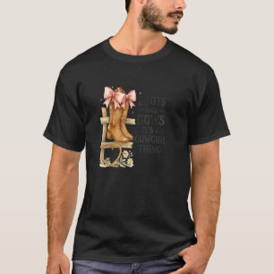 Boots and Bows Cowgirl Thing Western Pink Bow Grap T-Shirt