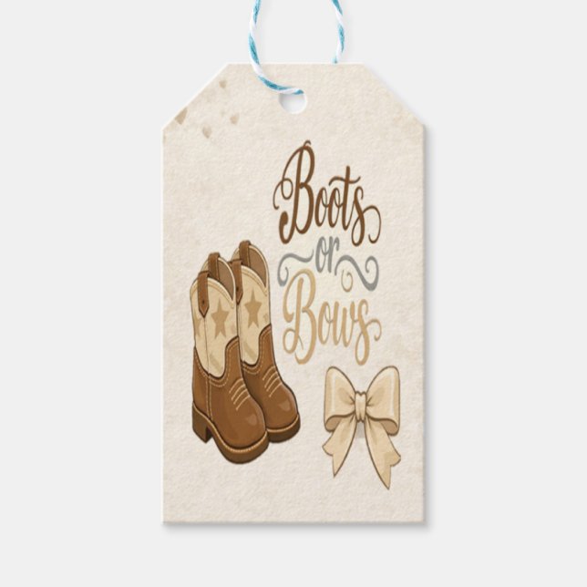 Boots and Bows Gift Tags (Front)