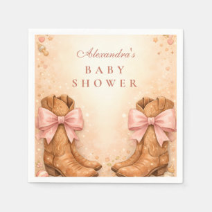 Boots And Bows Western Baby Shower Napkin