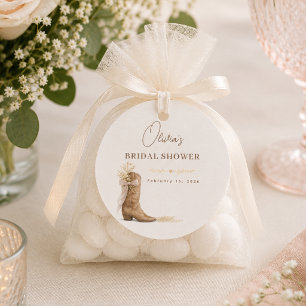 Boots and Brunch Floral Bow Bridal Shower Favour Tags