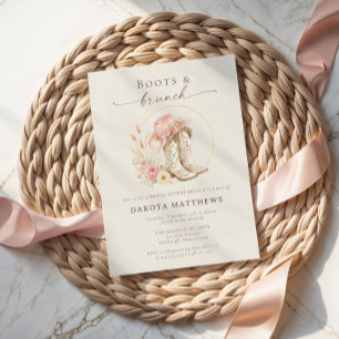 Boots and Brunch Western Floral Bridal Shower Invitation