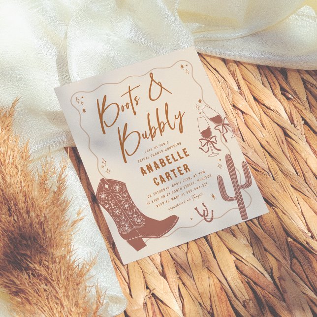 Boots and Bubbly Bridal Shower Budget Invitation (Creator Uploaded)