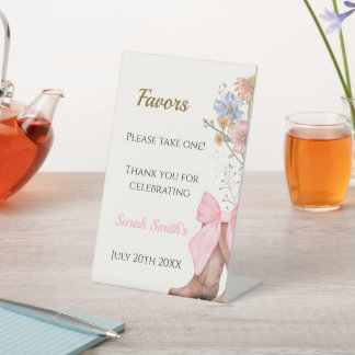 Boots and Bubbly Bridal Shower Favors Pedestal Sign