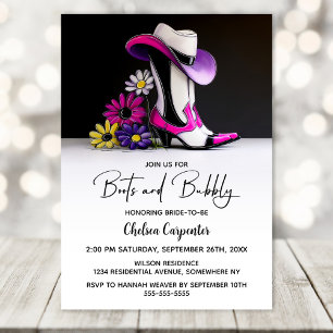 Boots and Bubbly Bridal Shower Invitation