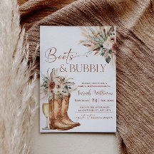 Boots and Bubbly Bridal Shower Invitation