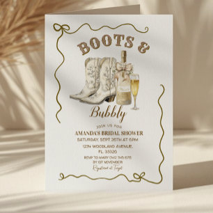Boots and Bubbly Bridal Shower Invitation, Invitation