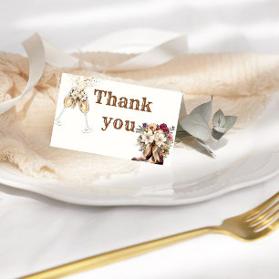 Boots and Bubbly Bridal Shower Thank You Card