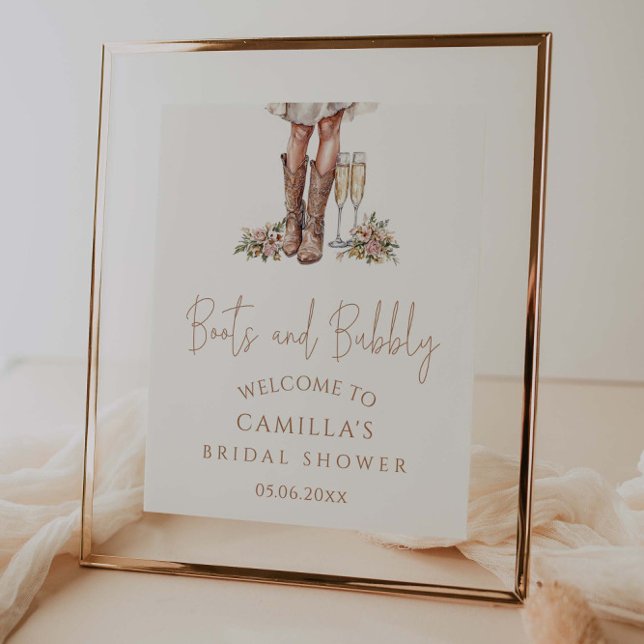 Boots And Bubbly Bridal Shower Welcome Poster (Creator Uploaded)