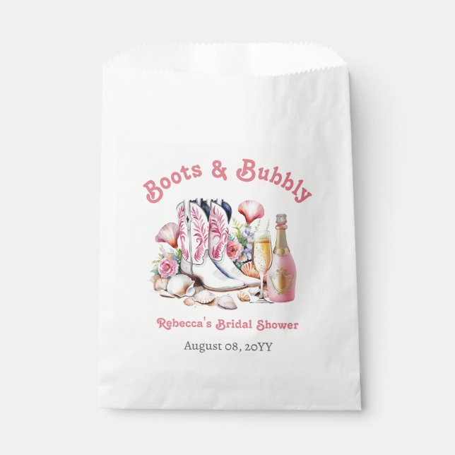Boots and Bubbly Coastal Cowgirl Bridal Shower Favour Bag (Front)