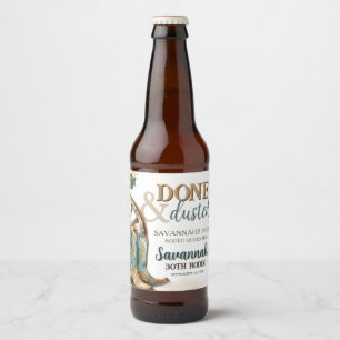 Boots and Bubbly Country Cowgirl Western Birthday Beer Bottle Label