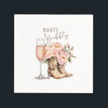 Boots and Bubbly Napkins<br><div class="desc">Fun decor for your Boots and Bubbly Bridal Shower</div>