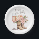 Boots and Bubbly Paper Plates<br><div class="desc">Fun decor for your Boots and Bubbly Bridal Shower</div>