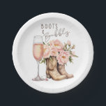 Boots and Bubbly Paper Plates<br><div class="desc">Fun decor for your Boots and Bubbly Bridal Shower</div>