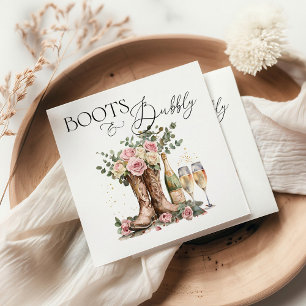 Boots and Bubbly Rustic Western Bridal Shower Napkin