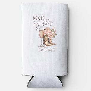 Boots and Bubbly Seltzer Can Cooler