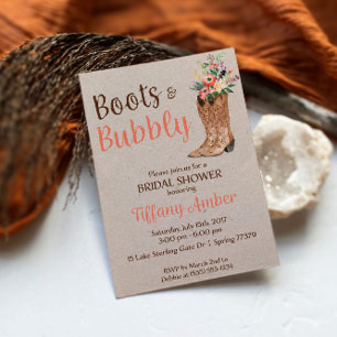 Boots and Bubbly Western Bridal Shower Invitation