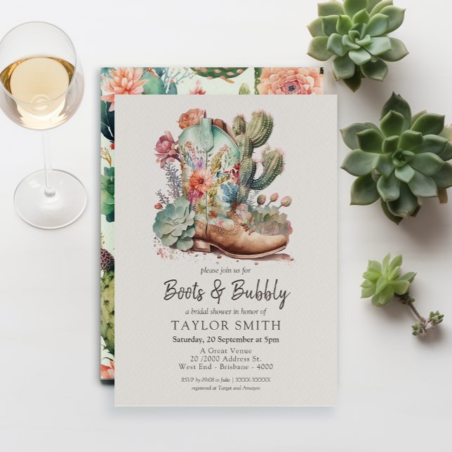 Boots and Bubbly Western Bridal Shower Invitation  (Creator Uploaded)