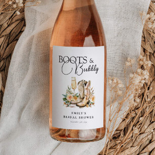 Boots and Bubbly Western Bridal Shower Wine Label