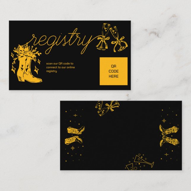 Boots and Champagne Bridal Shower Enclosure Card (Front/Back)
