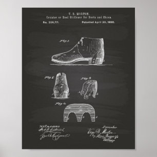 Boots and Shoes 1880 Patent Art Chalkboard Poster