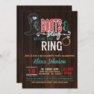 Boots & Bling Before the Ring Invitation