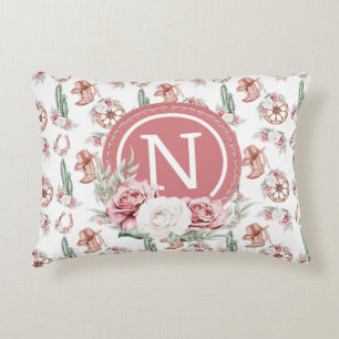 Boots & Blooms: Western Chic Cowgirl Personalized Decorative Cushion
