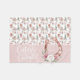Boots & Blooms Western Chic Cutest Little Cowgirl Fleece Blanket