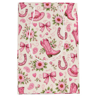 Boots Bows and Baby Toes Medium Gift Bag