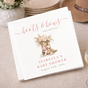 Boots Bows & Bottles Floral Western Baby Shower Napkin