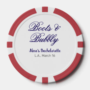 Boots & Bubble bachelorette party name purpleplace Poker Chips