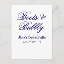 Boots & Bubble bachelorette party name purpleplace